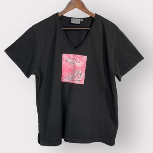 by Taylor Graphic T Shirt Women 1X Black Beach Cotton Made in USA V-Neck M91‎